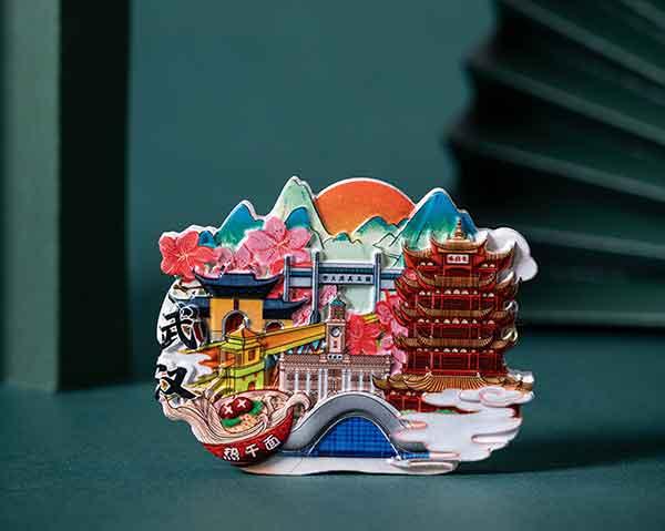 文創(chuàng)城市冰箱貼，中國風(fēng)旅行紀(jì)念品地標(biāo)卡通立體磁力貼