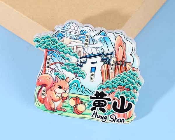 中國旅游城市冰箱貼，地標(biāo)卡通3D立體樹脂磁力貼景點紀(jì)念品